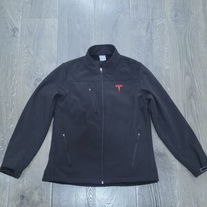 Tesla Women's Corporate Employee Soft Shell Jacket Black Red Logo Size M As Is